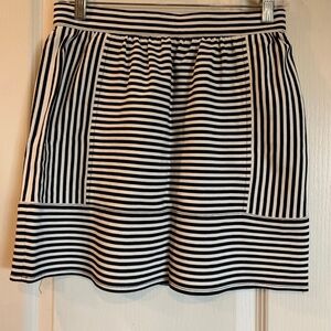 Madewell Black and White Striped Skirt Women's Extra Small Size 2 Like New